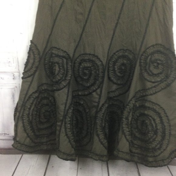 ALBERTO MAKALI Dark Green Trumpet Skirt A line 6 - Picture 3 of 4